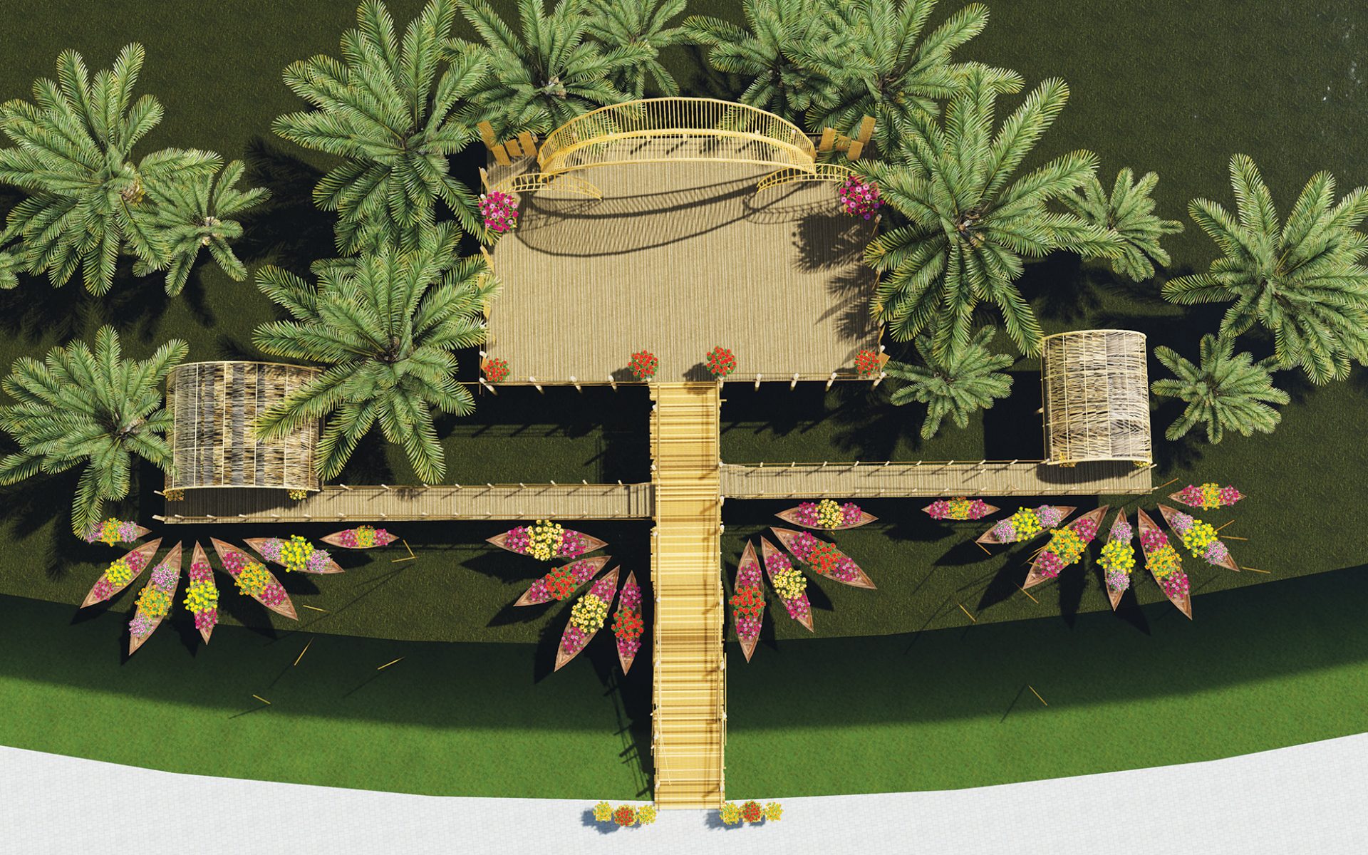 Another view of the floating stage