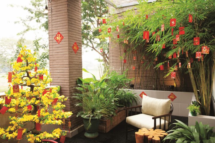 Trang trí góc xuân