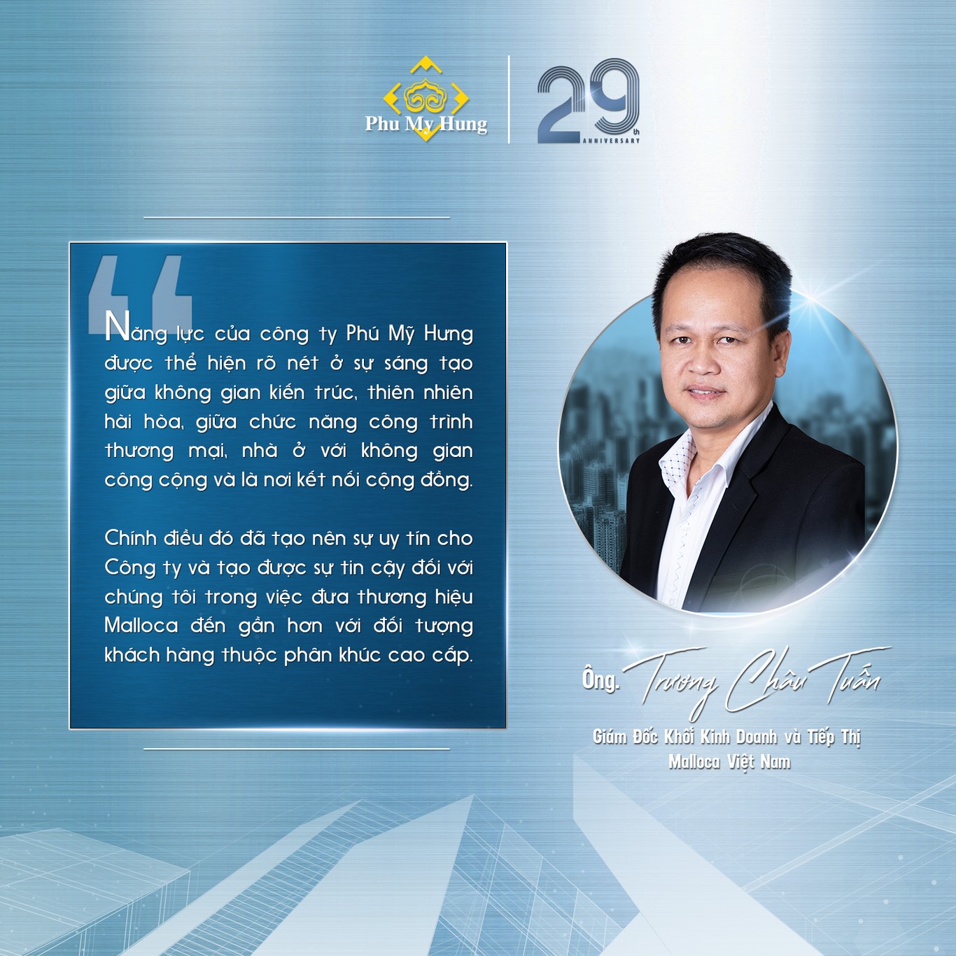 Ông Trương Châu Tuấn – Giám đốc Khối Kinh doanh và Tiếp Thị Malloca Việt Nam