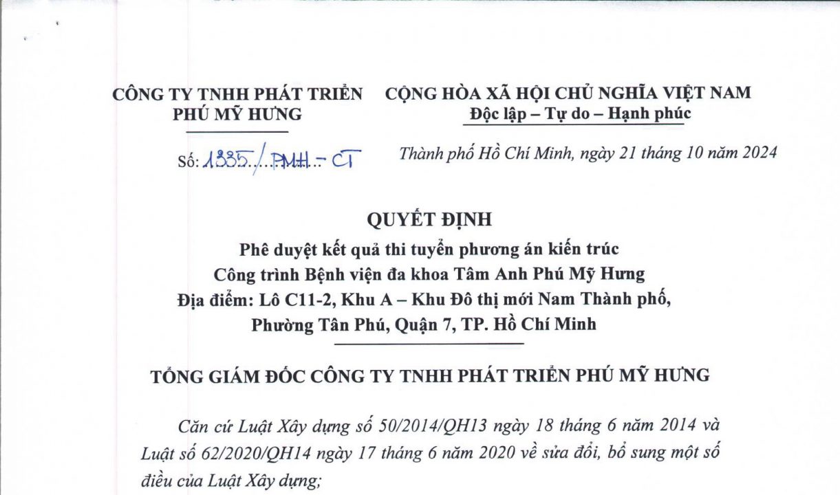 Announcement of architectural design competition results for the Tâm Anh general hospital project in Phú Mỹ Hưng