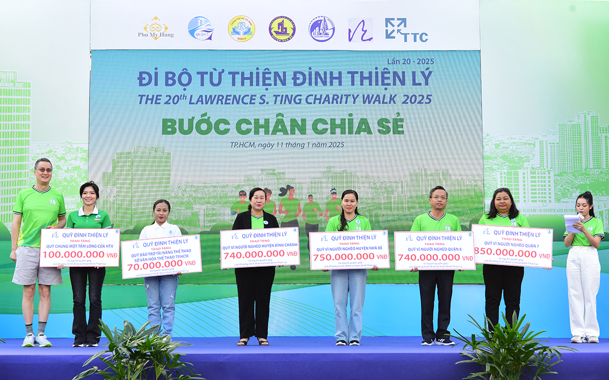 Chương trình Đi bộ từ thiện Đinh Thiện Lý 2025 vận động được 3,4 tỷ đồng cho người nghèo đón Tết