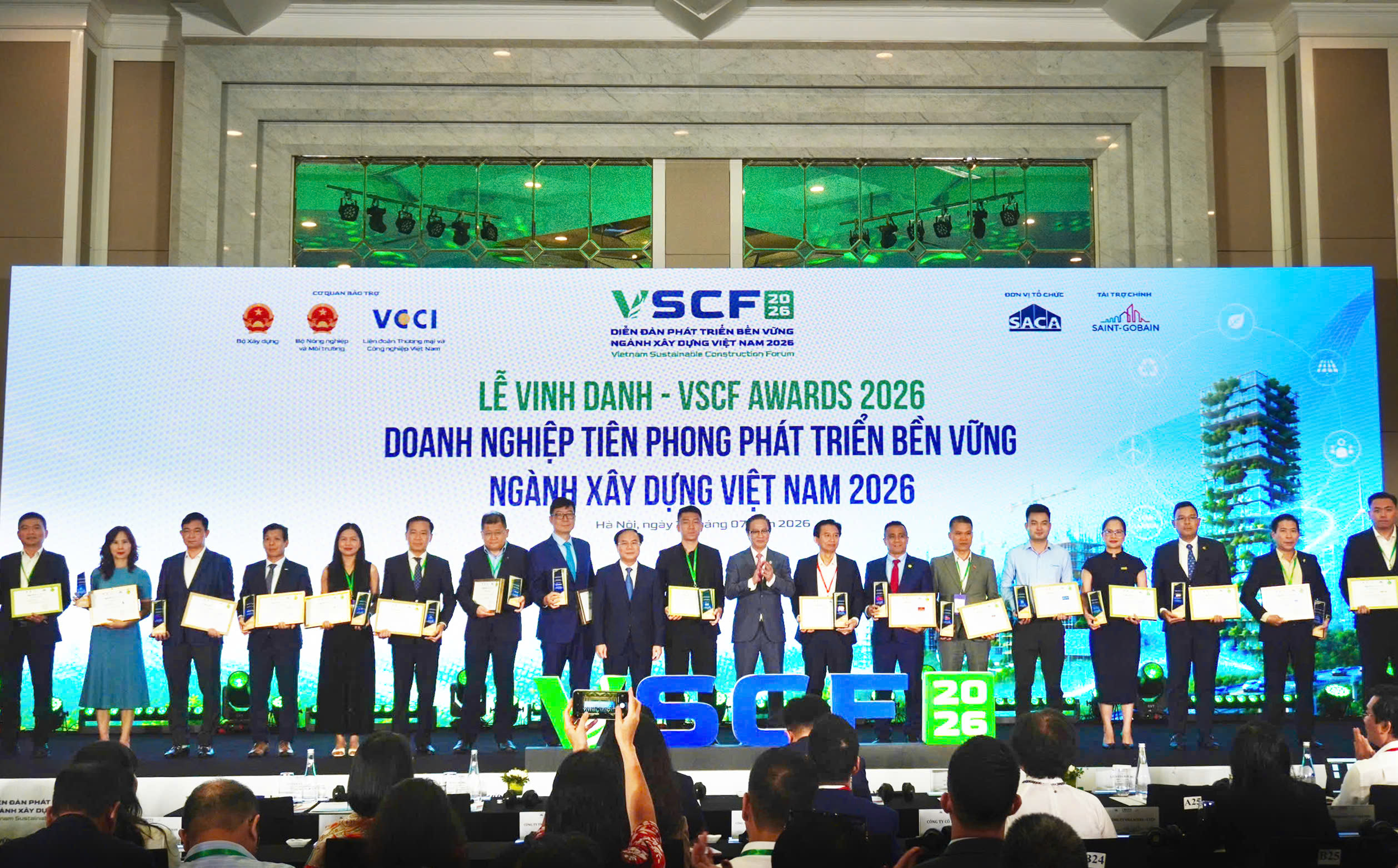 Lễ vinh danh Tiên phong Phát triển Bền vững Ngành Xây dựng Việt Nam tại Giải thưởng VSCF Award 2026