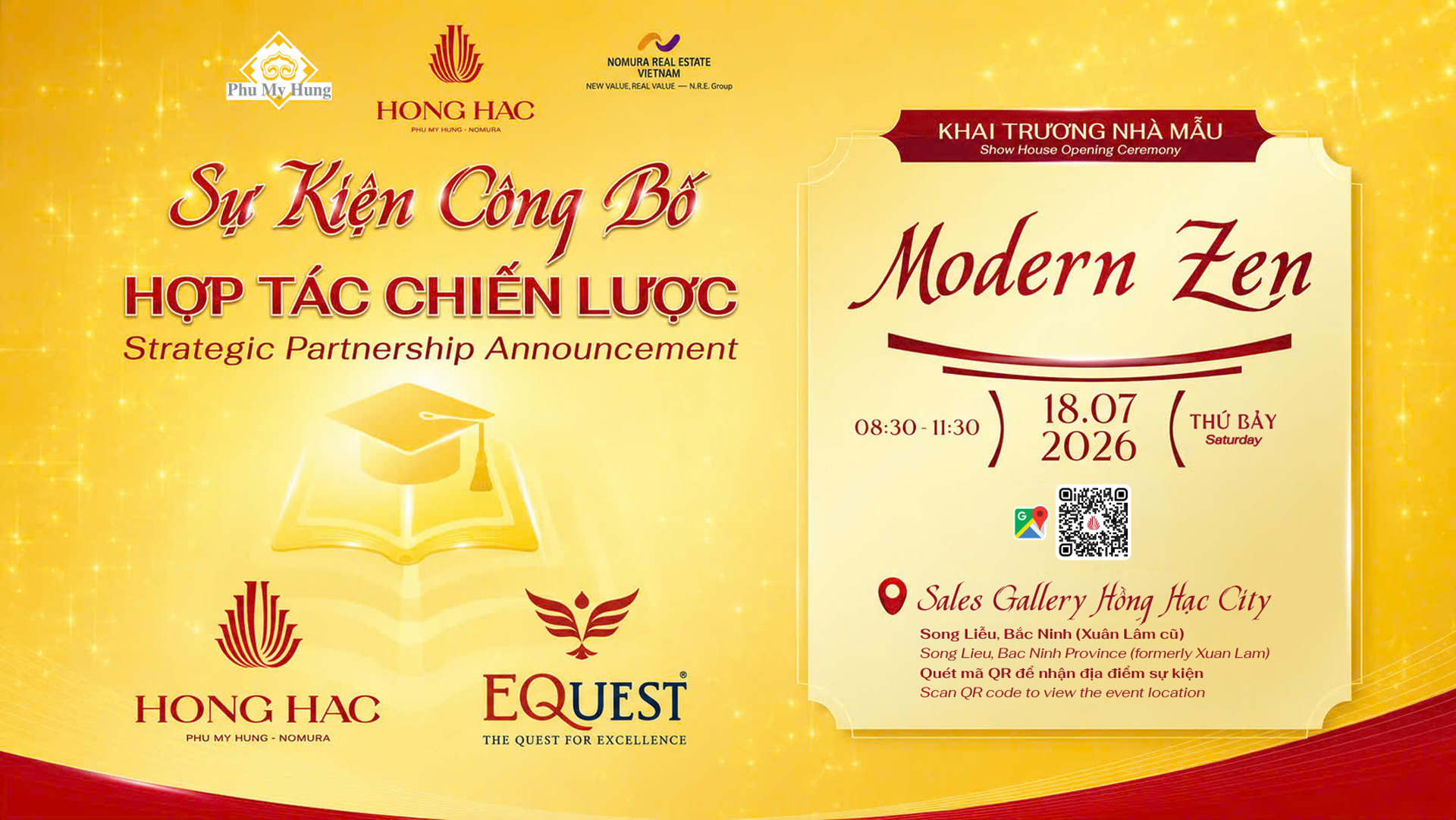 Công bố hợp tác chiến lược giữa Hồng Hạc City – Equest Education Group & khai trương nhà mẫu “Modern Zen” 